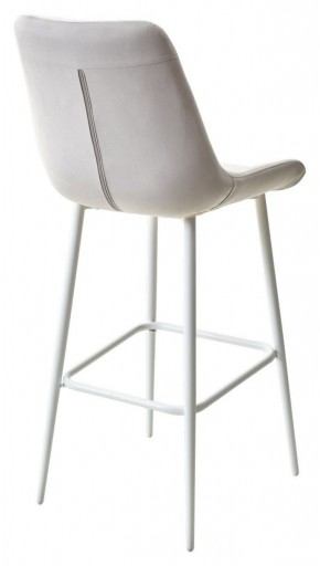 Барный стул ХОФМАН, цвет H-09 Светло-серый, велюр / белый каркас М-City в Каменске-Уральском - kamensk-uralskiy.ok-mebel.com | фото 4