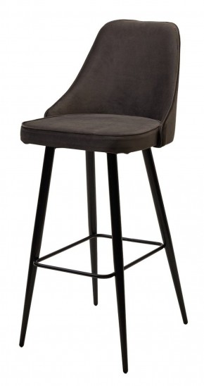Барный стул NEPAL-BAR ГРАФИТ #14, велюр/ черный каркас (H=78cm) М-City в Каменске-Уральском - kamensk-uralskiy.ok-mebel.com | фото