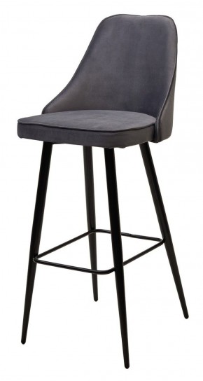 Барный стул NEPAL-BAR СЕРЫЙ #27, велюр/ черный каркас (H=78cm) М-City в Каменске-Уральском - kamensk-uralskiy.ok-mebel.com | фото