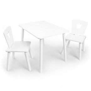 Детский комплект стол и два стула «Корона» Rolti Baby (белый/белый, массив березы/мдф) в Каменске-Уральском - kamensk-uralskiy.ok-mebel.com | фото
