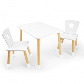 Детский комплект стол и два стула «Корона» Rolti Baby (белый/береза, массив березы/мдф) в Каменске-Уральском - kamensk-uralskiy.ok-mebel.com | фото