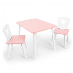 Детский комплект стол и два стула «Корона» Rolti Baby (розовый/розовый, массив березы/мдф) в Каменске-Уральском - kamensk-uralskiy.ok-mebel.com | фото