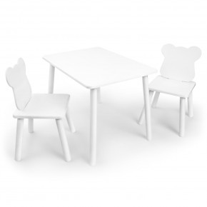 Детский комплект стол и два стула «Мишка» Rolti Baby (белый/белый, массив березы/мдф) в Каменске-Уральском - kamensk-uralskiy.ok-mebel.com | фото