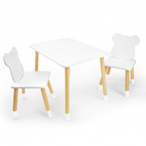 Детский комплект стол и два стула «Мишка» Rolti Baby (белый/береза, массив березы/мдф) в Каменске-Уральском - kamensk-uralskiy.ok-mebel.com | фото