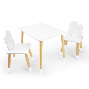 Детский комплект стол и два стула «Облачко» Rolti Baby (белый/береза, массив березы/мдф) в Каменске-Уральском - kamensk-uralskiy.ok-mebel.com | фото