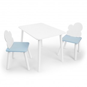 Детский комплект стол и два стула «Облачко» Rolti Baby (белый/голубой, массив березы/мдф) в Каменске-Уральском - kamensk-uralskiy.ok-mebel.com | фото