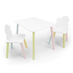 Детский комплект стол и два стула «Облачко» Rolti Baby (белый/цветной, массив березы/мдф) в Каменске-Уральском - kamensk-uralskiy.ok-mebel.com | фото