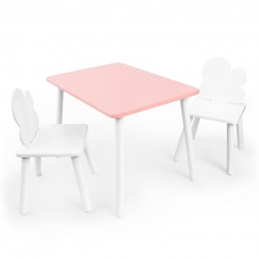 Детский комплект стол и два стула «Облачко» Rolti Baby (розовый/белый, массив березы/мдф) в Каменске-Уральском - kamensk-uralskiy.ok-mebel.com | фото