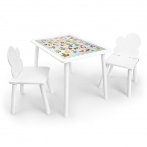 Детский комплект стол и два стула Облачко Rolti Baby с накладкой Алфавит (белая столешница/белое сиденье/белые ножки) в Каменске-Уральском - kamensk-uralskiy.ok-mebel.com | фото 1