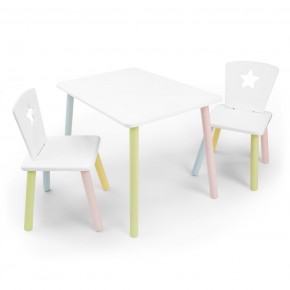 Детский комплект стол и два стула «Звезда» Rolti Baby (белый/цветной, массив березы/мдф) в Каменске-Уральском - kamensk-uralskiy.ok-mebel.com | фото