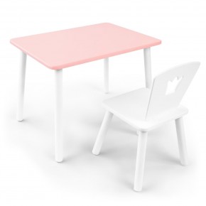Детский комплект стол и стул «Корона» Rolti Baby (розовый/белый, массив березы/мдф) в Каменске-Уральском - kamensk-uralskiy.ok-mebel.com | фото