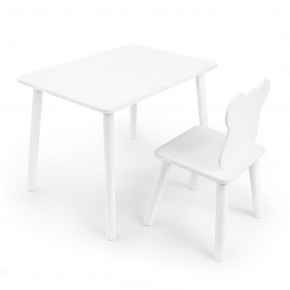 Детский комплект стол и стул «Мишка» Rolti Baby (белый/белый, массив березы/мдф) в Каменске-Уральском - kamensk-uralskiy.ok-mebel.com | фото