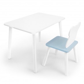 Детский комплект стол и стул «Мишка» Rolti Baby (белый/голубой, массив березы/мдф) в Каменске-Уральском - kamensk-uralskiy.ok-mebel.com | фото