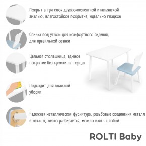 Детский комплект стол и стул «Мишка» Rolti Baby  (голубая столешница/белое сиденье/белые ножки) в Каменске-Уральском - kamensk-uralskiy.ok-mebel.com | фото 4