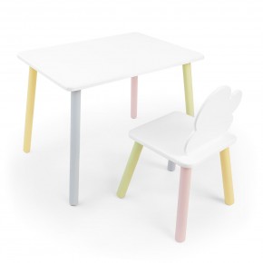 Детский комплект стол и стул «Облачко» Rolti Baby (белый/цветной, массив березы/мдф) в Каменске-Уральском - kamensk-uralskiy.ok-mebel.com | фото