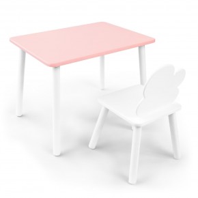 Детский комплект стол и стул «Облачко» Rolti Baby (розовый/белый, массив березы/мдф) в Каменске-Уральском - kamensk-uralskiy.ok-mebel.com | фото