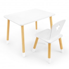 Детский комплект стол и стул «Звезда» Rolti Baby (белый/береза, массив березы/мдф) в Каменске-Уральском - kamensk-uralskiy.ok-mebel.com | фото