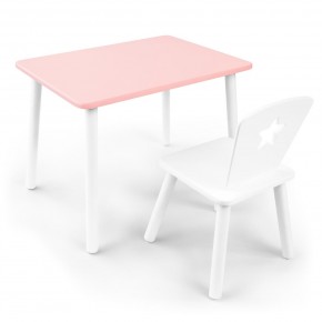 Детский комплект стол и стул «Звезда» Rolti Baby (розовый/белый, массив березы/мдф) в Каменске-Уральском - kamensk-uralskiy.ok-mebel.com | фото