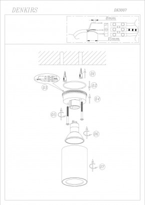 DK3007-WH Накладной светильник влагозащ., IP 44, 15 Вт, GU10, белый, алюминий в Каменске-Уральском - kamensk-uralskiy.ok-mebel.com | фото 4