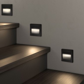DK3050-BK Светильник встраиваемый в стену, IP 20, LED 3000, 1 Вт, черный пластик в Каменске-Уральском - kamensk-uralskiy.ok-mebel.com | фото 3