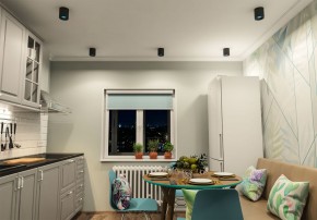 DK3090-BK+CY Светильник накладной IP 20, 10 Вт, GU5.3, LED, черный/голубой, пластик в Каменске-Уральском - kamensk-uralskiy.ok-mebel.com | фото 2