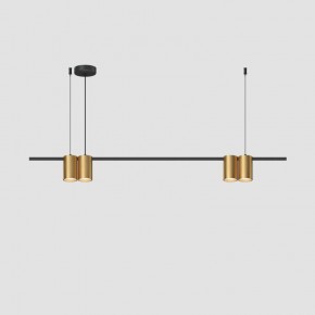 DK4061-BK+SG Подвесной светильник ORBIT, IP20, 4xGU10 LED до 15 Вт, черный + сатинированное золото, алюминий в Каменске-Уральском - kamensk-uralskiy.ok-mebel.com | фото