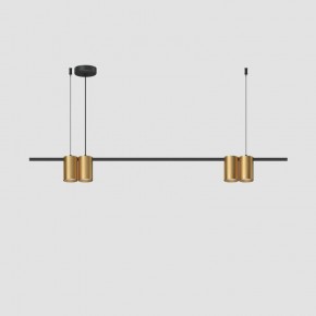 DK4061-BK+SG Подвесной светильник ORBIT, IP20, 4xGU10 LED до 15 Вт, черный + сатинированное золото, алюминий в Каменске-Уральском - kamensk-uralskiy.ok-mebel.com | фото 2