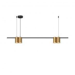 DK4061-BK+SG Подвесной светильник ORBIT, IP20, 4xGU10 LED до 15 Вт, черный + сатинированное золото, алюминий в Каменске-Уральском - kamensk-uralskiy.ok-mebel.com | фото 3