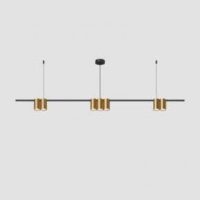 DK4063-BK+SG Подвесной светильник ORBIT, IP20, 7xGU10 LED до 15 Вт, черный + сатинированное золото, алюминий в Каменске-Уральском - kamensk-uralskiy.ok-mebel.com | фото