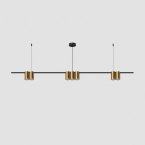 DK4063-BK+SG Подвесной светильник ORBIT, IP20, 7xGU10 LED до 15 Вт, черный + сатинированное золото, алюминий в Каменске-Уральском - kamensk-uralskiy.ok-mebel.com | фото 2