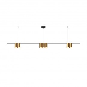 DK4063-BK+SG Подвесной светильник ORBIT, IP20, 7xGU10 LED до 15 Вт, черный + сатинированное золото, алюминий в Каменске-Уральском - kamensk-uralskiy.ok-mebel.com | фото 3