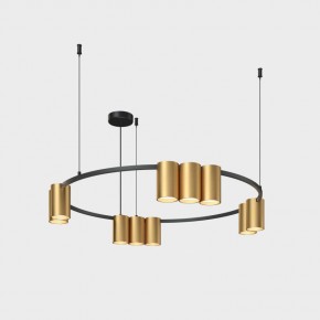 DK4065-BK+SG Подвесной светильник ORBIT , IP20, 10xGU10 LED до 15 Вт, черный + сатинированное золото, алюминий в Каменске-Уральском - kamensk-uralskiy.ok-mebel.com | фото