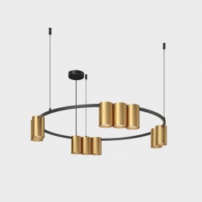 DK4065-BK+SG Подвесной светильник ORBIT , IP20, 10xGU10 LED до 15 Вт, черный + сатинированное золото, алюминий в Каменске-Уральском - kamensk-uralskiy.ok-mebel.com | фото 2