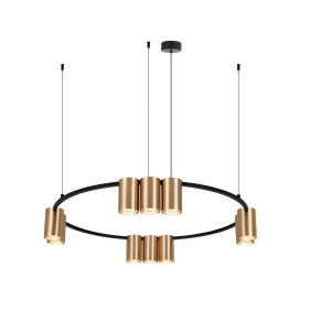 DK4065-BK+SG Подвесной светильник ORBIT , IP20, 10xGU10 LED до 15 Вт, черный + сатинированное золото, алюминий в Каменске-Уральском - kamensk-uralskiy.ok-mebel.com | фото 3