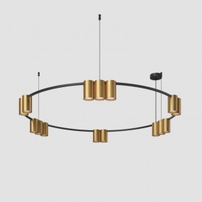 DK4067-BK+SG Подвесной светильник ORBIT, IP20, 15xGU10 LED, до 15 Вт, черный + сатинированное золото, алюминий в Каменске-Уральском - kamensk-uralskiy.ok-mebel.com | фото 2