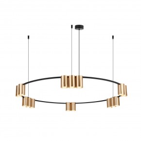DK4067-BK+SG Подвесной светильник ORBIT, IP20, 15xGU10 LED, до 15 Вт, черный + сатинированное золото, алюминий в Каменске-Уральском - kamensk-uralskiy.ok-mebel.com | фото 3
