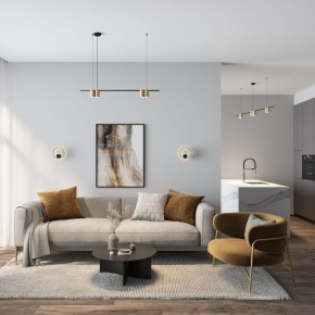 DK5060-BK+SG Бра ORBIT, IP20, 3000К, LED, 10 Вт, черный + сатинированное золото, алюминий в Каменске-Уральском - kamensk-uralskiy.ok-mebel.com | фото 5