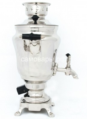 Электрический самовар из латуни никелированный на 1,5 литра форма "Тюльпан" с защитой от выкипания в Каменске-Уральском - kamensk-uralskiy.ok-mebel.com | фото 3