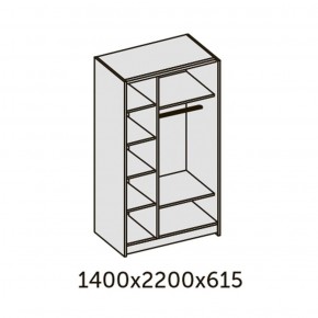 ИННЭС-5 Шкаф-купе 2-х дв. 1400 (2дв. Ф1 - бодега белая) в Каменске-Уральском - kamensk-uralskiy.ok-mebel.com | фото 2