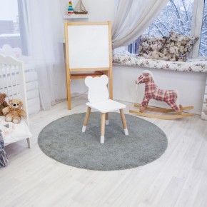 Комплект детский стол КРУГЛЫЙ и два стула МИШКА ROLTI Baby (белая столешница/белое сиденье/береза ножки) в Каменске-Уральском - kamensk-uralskiy.ok-mebel.com | фото