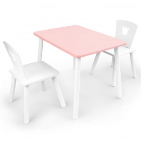 Комплект детской мебели стол и два стула Корона  (Розовый/Белый/Белый) в Каменске-Уральском - kamensk-uralskiy.ok-mebel.com | фото