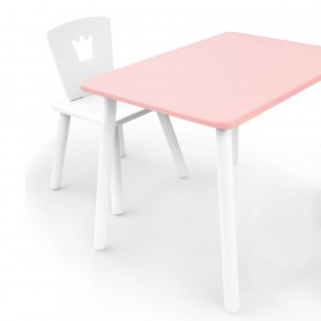 Комплект детской мебели стол и стул Корона (Розовый/Белый/Белый) в Каменске-Уральском - kamensk-uralskiy.ok-mebel.com | фото