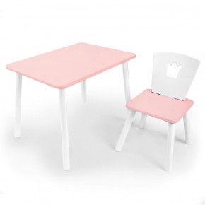 Комплект детской мебели стол и стул Корона (Розовый/Розовый/Белый) в Каменске-Уральском - kamensk-uralskiy.ok-mebel.com | фото