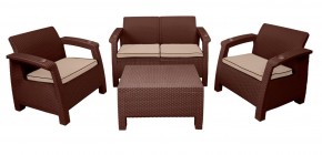 Комплект уличной мебели Yalta Premium Terrace Set (Ялта) шоколадый (+подушки под спину) в Каменске-Уральском - kamensk-uralskiy.ok-mebel.com | фото