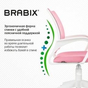 Кресло BRABIX "Fly MG-396W", с подлокотниками, пластик белый, сетка, розовое, 533008 в Каменске-Уральском - kamensk-uralskiy.ok-mebel.com | фото 6
