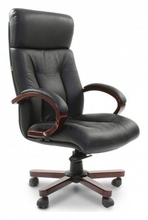 Кресло для руководителя Chairman 421 черный/орех темный, черный в Каменске-Уральском - kamensk-uralskiy.ok-mebel.com | фото