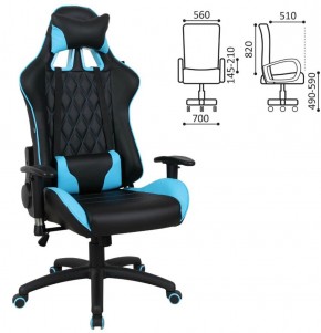 Кресло компьютерное BRABIX "GT Master GM-110" (черное/голубое) 531928 в Каменске-Уральском - kamensk-uralskiy.ok-mebel.com | фото 2