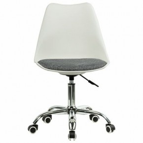 Кресло стул BRABIX "Eames MG-310 CH", хром, пластик белый, ткань серая, 532924 в Каменске-Уральском - kamensk-uralskiy.ok-mebel.com | фото