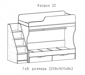 КАПРИЗ-22 Кровать двухъярусная 800 настил ЛДСП в Каменске-Уральском - kamensk-uralskiy.ok-mebel.com | фото 2