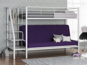 Кровать двухъярусная с диваном "Мадлен-3" (Белый/Фиолетовы) в Каменске-Уральском - kamensk-uralskiy.ok-mebel.com | фото